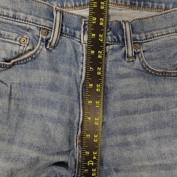 Abercrombie & Fitch jeans straight leg raw hem men's 32x34 light wash blue - Picture 5 of 11